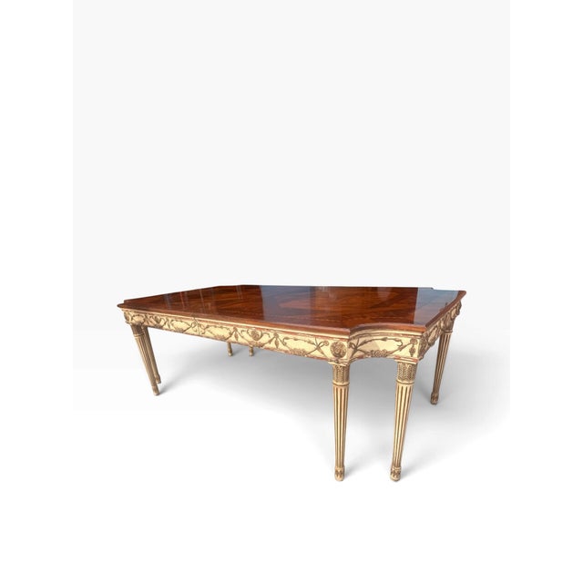 1990s e.j. Victor Attributed Newport Historic Collection Neoclassical Gilt Dining Table For Sale In Boston - Image 6 of 17