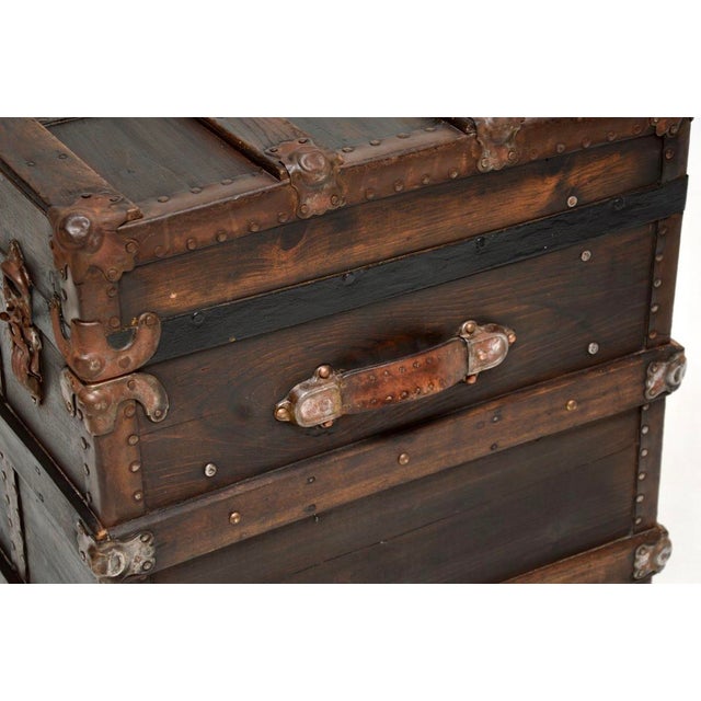 Large Antique Pine Travel Trunk, 1900s For Sale - Image 14 of 15