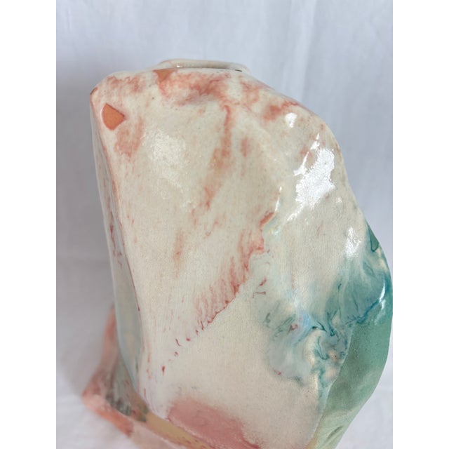 Tony Evans 1980s Tony Evans “Ancient Sands” Raku Abstract Vase #11 For Sale - Image 4 of 12