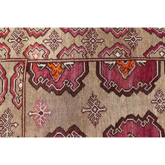 Antique Kurdish Gallery Runner With Tribal Design in Repeating Medallions 5'1 X 10'10 For Sale - Image 9 of 11