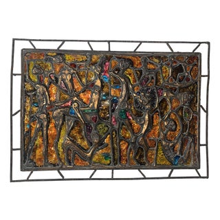 Studio Del Campo Decorative Panel in Enameled Copper by Virgilio Bari, 1956 For Sale