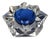 Faceted Crystal Ashtray with Blue Center from Saint Louis, France, 1970s For Sale