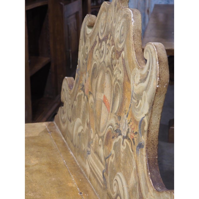 18th Century Painted Armorial Cassapanca Bench From Tuscany, Italy For Sale - Image 15 of 18