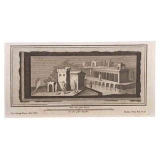 Niccolò Vanni, Seascape with Monument and Figures, Etching, 18th Century For Sale