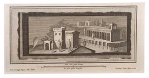 Niccolò Vanni, Seascape with Monument and Figures, Etching, 18th Century