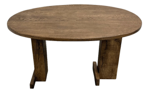 Oval Table with T-Shaped Legs in Oak, France, 1990s