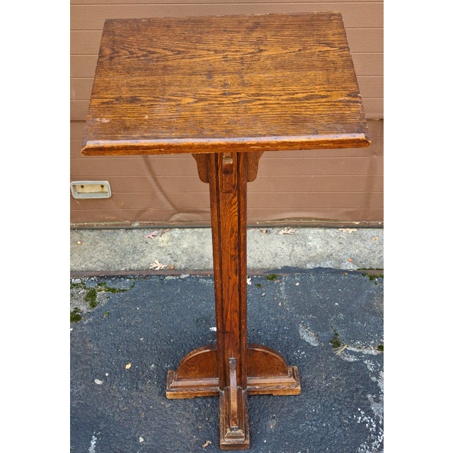 Wood Late 19th Century Victorian Carved Oak Lectern Music Stand For Sale - Image 7 of 9