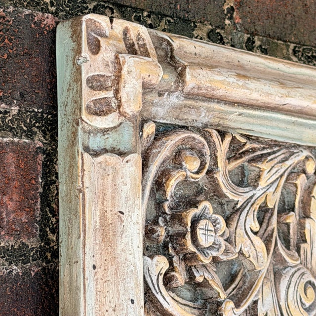 Early 21st Century Swedish Gustavian-Style Carved Trumeau Mirror, Newly Painted For Sale - Image 4 of 12