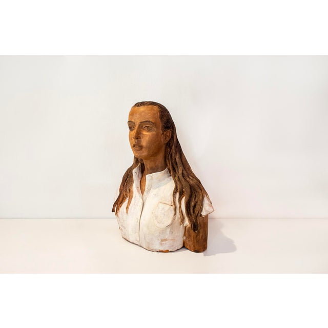 Terracotta sculpture. Bust of a woman. Inscribed MB Year 1978 This piece has an attribution mark, I am sure that it is...