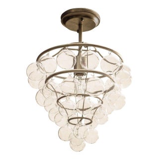 Astral Pendant Light in Silver Leaf For Sale