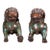Pair of Vintage Cloisonné Enamel Guardian Lions – Gilt Bronze Foo Dogs, Turquoise Ground For Sale