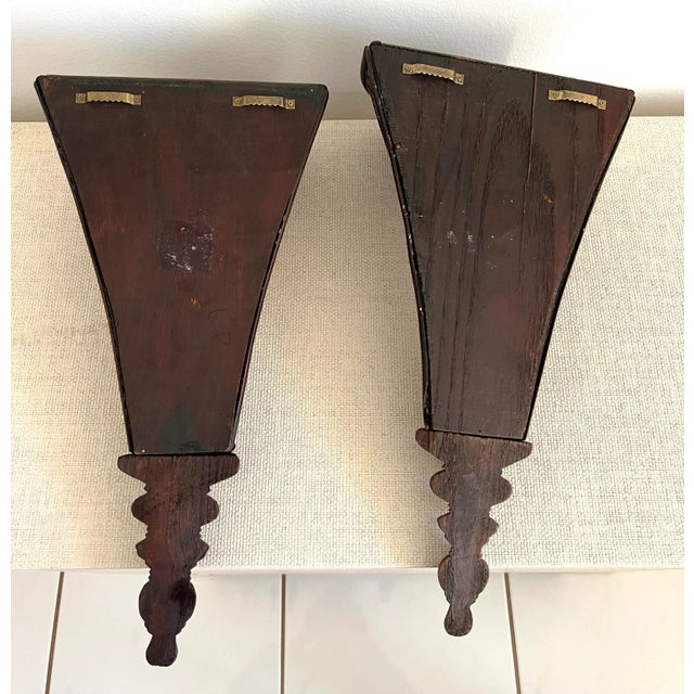 Wood Woven Rattan Wall Shelves - a Pair For Sale - Image 7 of 12