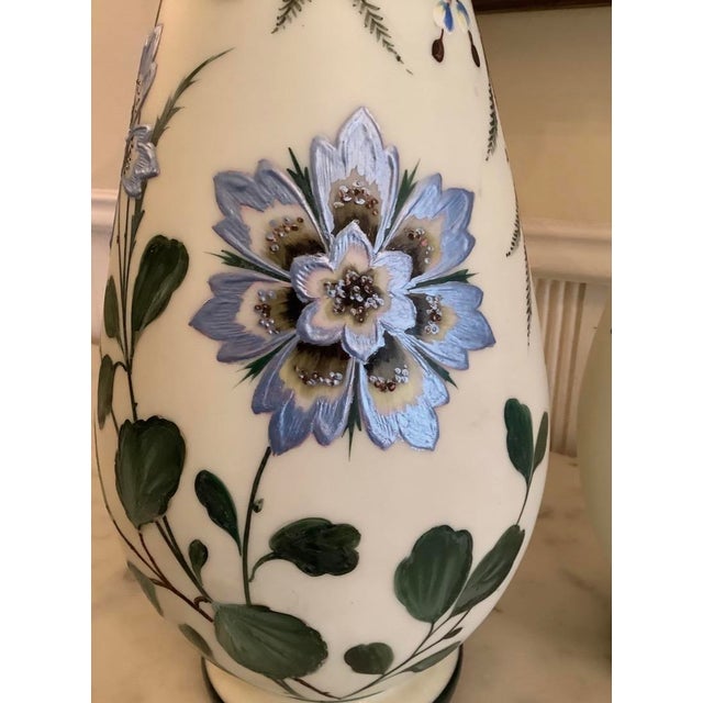 Victorian Rare Antique Pair Franz Pallme-Koenig Vases, Large 18", Signed, Pre-1887, Czech, Victorian For Sale - Image 3 of 12