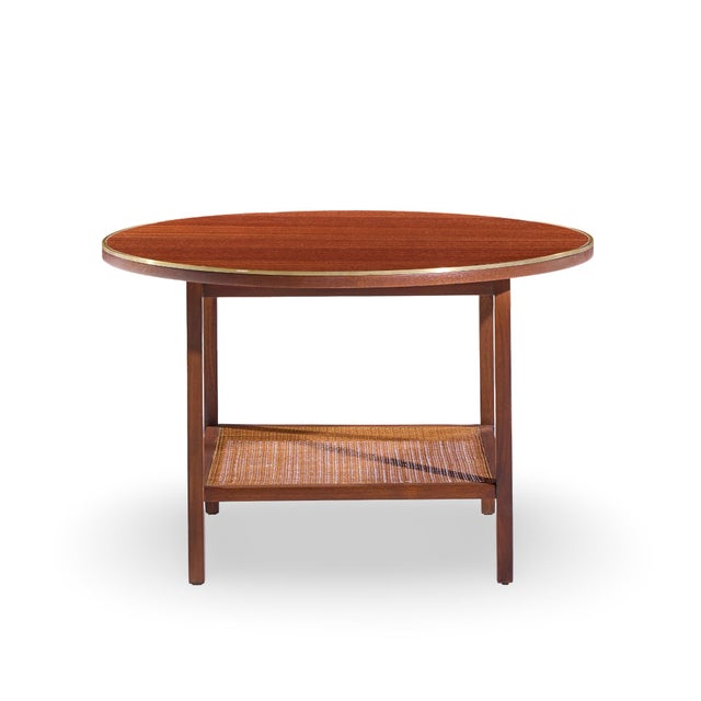 Calvin Paul McCobb for Calvin Mid Century Walnut and Cane Coffee Table For Sale - Image 4 of 7