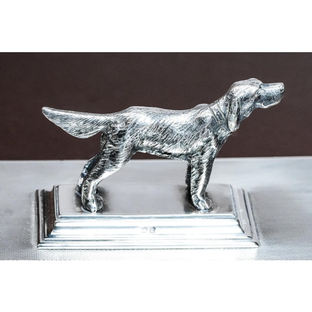 Hunting Theme Dog English Antique Engine Turned Sterling Silver Writing Ink Blotter Desk Office Home Decor For Sale In New York - Image 6 of 14