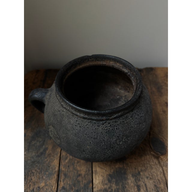 19th Century Primitive Clay Vessel With Handle For Sale - Image 11 of 11