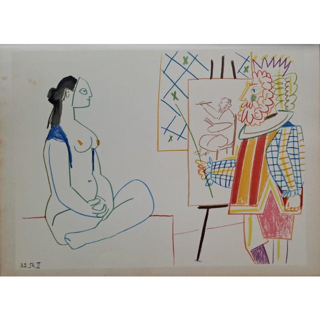 Pablo Picasso, The Masked Nude Woman and the King, 1954, Lithograph For Sale