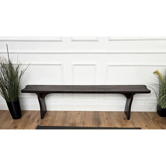 Antique Italian Wooden Bench, 1890s For Sale - Image 10 of 11