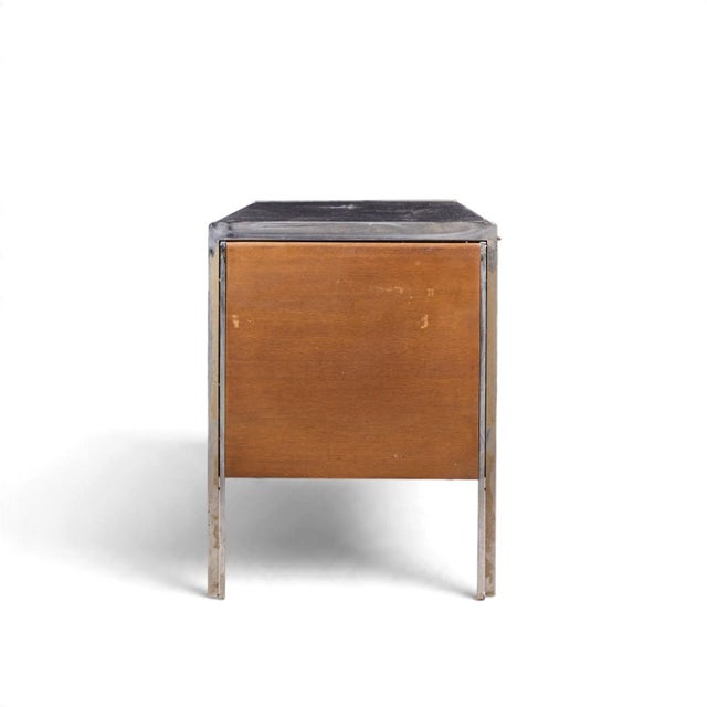 Mid 20th Century Stow & Davis Mid Century Walnut, Leather and Chrome Credenza For Sale - Image 5 of 11