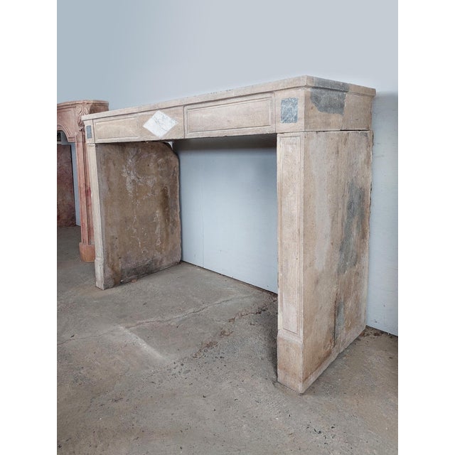 Antique French Burgundian Stone Fireplace with Marble Inlays For Sale - Image 12 of 18