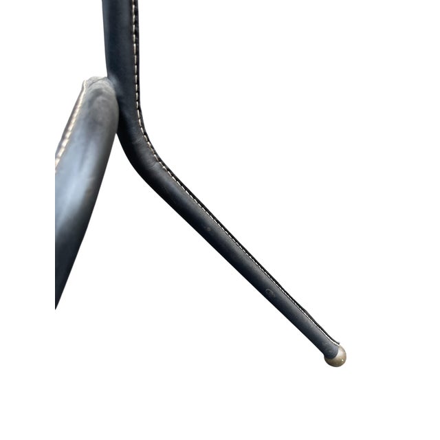 1950's Stitched leather dressing mirror by Jacques Adnet Great condition France A Rare French Midcentury Modern hand...