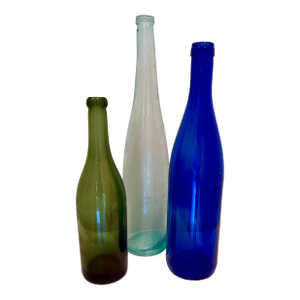 Vintage Long Neck Bottles, Set of 3