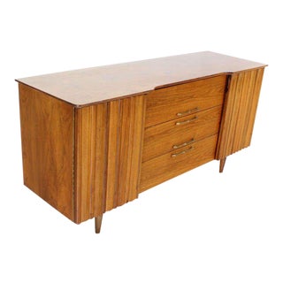 20th Century Danish Modern Long Walnut Dresser For Sale