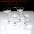 Exquisite set of 4 handblown crystal coupes by Spiegelau, Germany • Features signature twisted stems and delicate frosted...