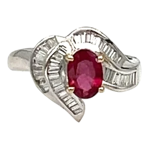 1.88 Ct Ruby & Diamond Ring Size 6.5