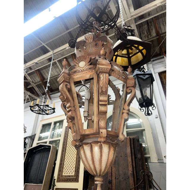 Discover a piece of history with this oversized vintage Spanish pendant light, dating back to the 1940s. Salvaged from the...