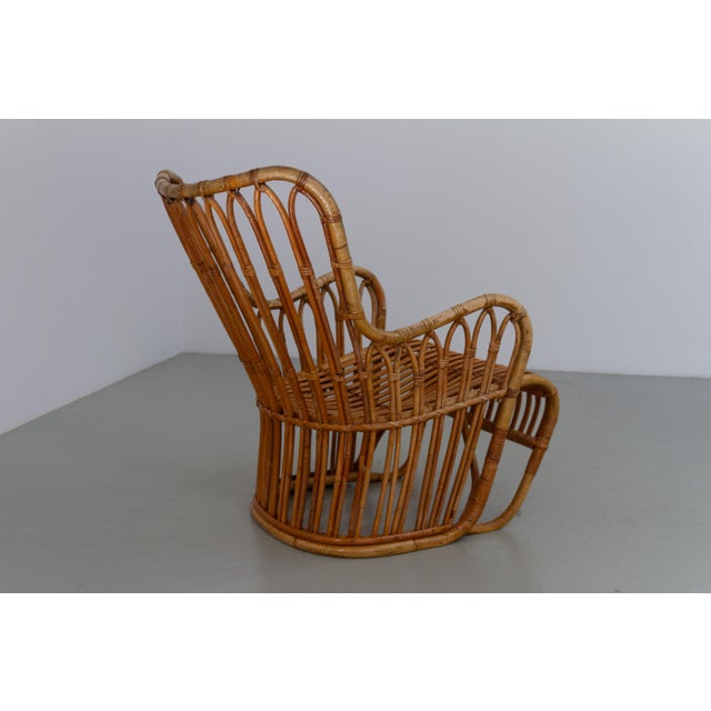 Danish Rattan Lounge Chair by Tove Kindt-Larsen for R. Wengler, 1940s For Sale - Image 6 of 18