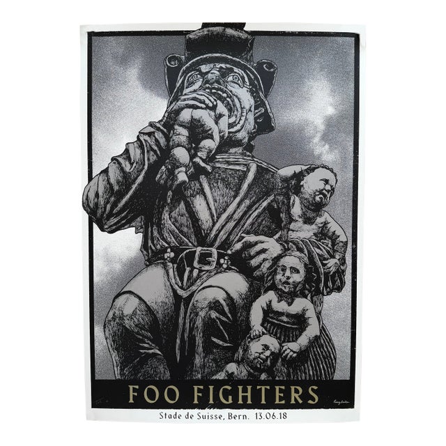 Foo Fighters, Bern Poster by Tommy Davidson-Hawley - Hand Pulled 4 Colour Screenprint, Printed in Uk For Sale