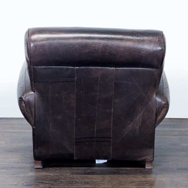Pottery Barn Manhattan Roll Arm Brown Leather Recliner Lounge Chair For Sale In San Francisco - Image 6 of 11