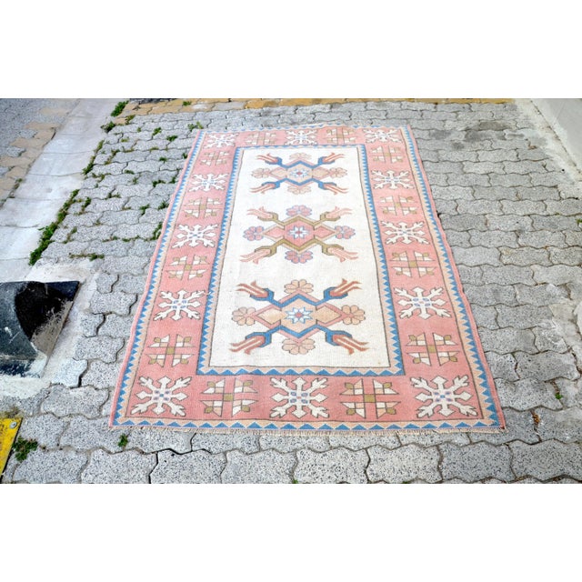 1960s Vintage Tribal Anatolian Oushak Rug For Sale - Image 11 of 11