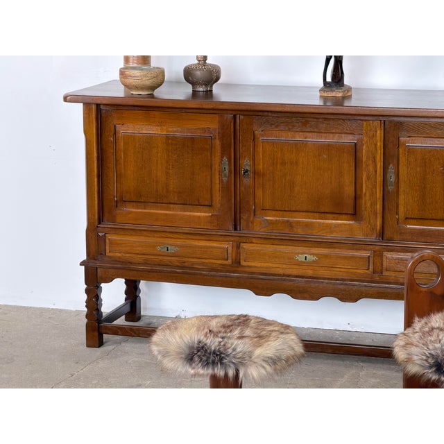 Mid-Century Modern Mid-Century Modern Sideboard in Dark Stained Oak by Henning Kjærnulf, 1960s For Sale - Image 3 of 8