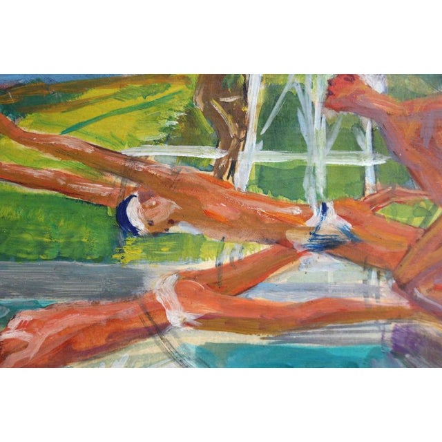 Berthommé Saint-André, The Divers, 1930s, Oil Painting on Board, Framed For Sale - Image 9 of 17