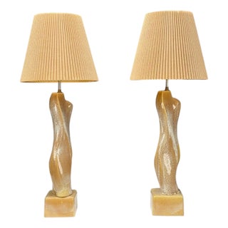 Yasha Heifetz Style, Ceramic, Abstract Table Lamps, Usa, 1960s For Sale