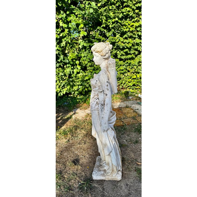 Diana the Huntress Sculpture in Reconstituted Stone, 1950 For Sale - Image 9 of 10