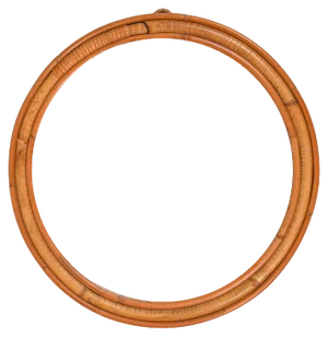 Mid-Century Italian Round Wall Mirror in Rattan and Bamboo, 1960s