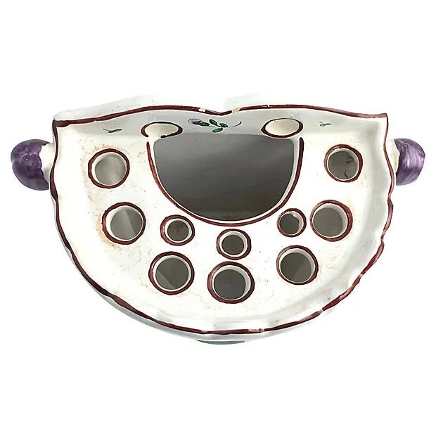 Early 20th Century Antique Painted Wall Pocket For Sale - Image 5 of 9