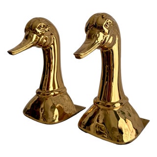 Polished Brass Bookends by Almazán, 1970s, Set of 2 For Sale