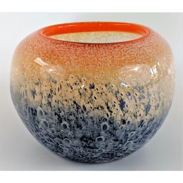 Benny Motzfeldt Art Glass Bubble Vase Norway Mid Century Modern For Sale - Image 10 of 10