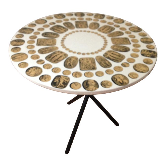 Piero Fornasetti Medalion Coffee Table Italian Moderne For Sale