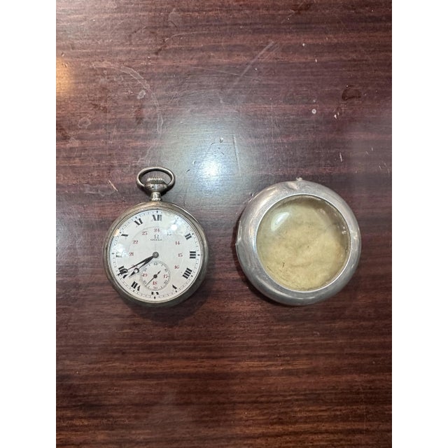 Omega Pocket Watch in Silver For Sale - Image 4 of 12