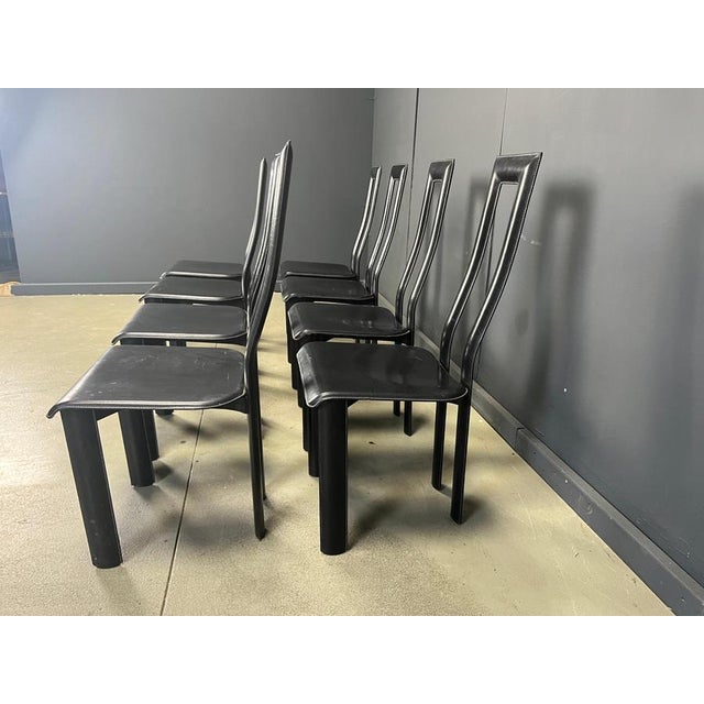Italian Model Regia Dining Chairs by Antonello Mosca for Ycami, 1980s, Set of 8 For Sale - Image 3 of 14
