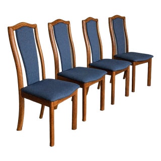 Danish Teak and Oak High-Back Dining Chairs from Skovby, 1970s, Set of 4 For Sale