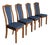 Danish Teak and Oak High-Back Dining Chairs from Skovby, 1970s, Set of 4 For Sale