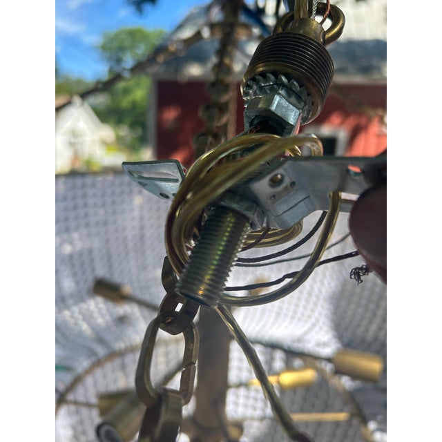 Visual Comfort Signature Aerin "Jacqueline" Unused Two-Tier Chandelier - Antique Brass & White Acrylic For Sale - Image 9 of 12