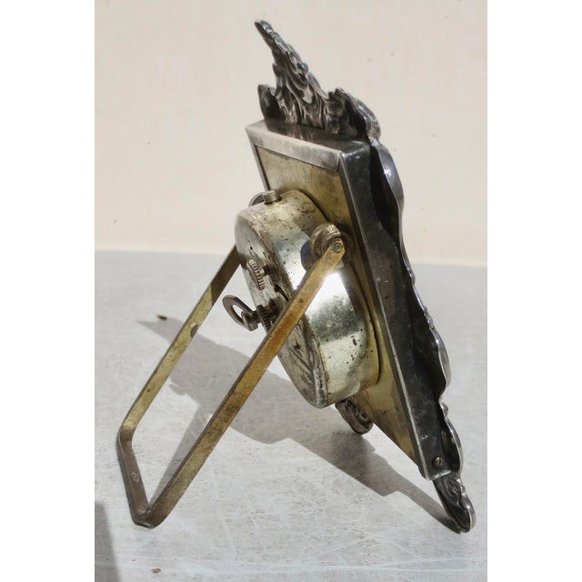 1930s Gorhan Sterling Silver Table Alarm Clock For Sale - Image 5 of 8