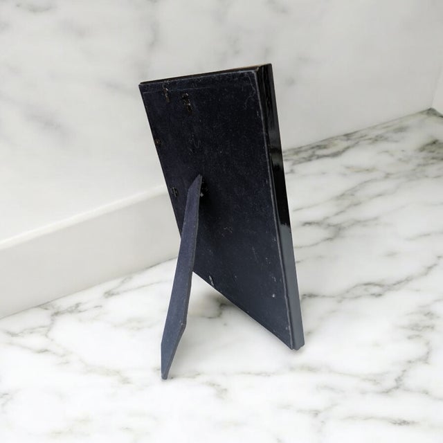 Green Vintage Faux Malachite Green Lacquer Picture Frame For Sale - Image 8 of 9